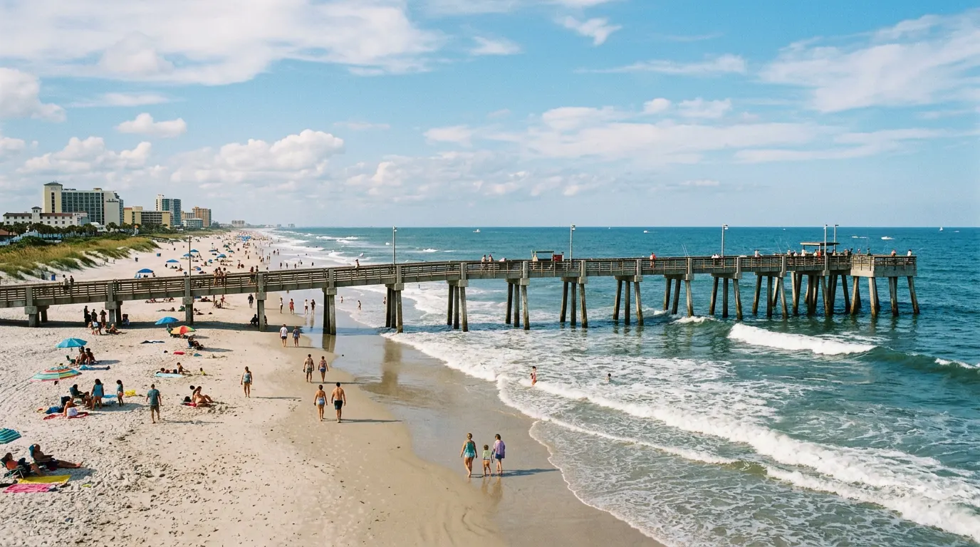 Jacksonville Beach pier from the sand